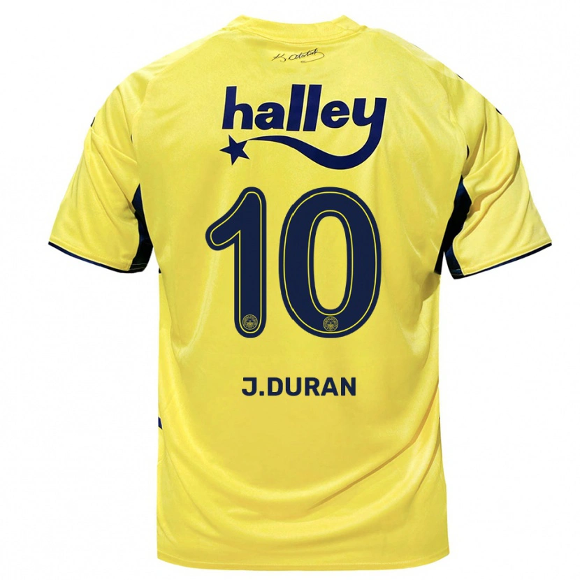 Danxen Niño Camiseta Jhon Durán #10 Amarillo Marino 2ª Equipación 2025/26 La Camisa México