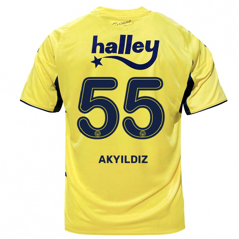 Danxen Niño Camiseta Mustafa Akyıldız #55 Amarillo Marino 2ª Equipación 2025/26 La Camisa México