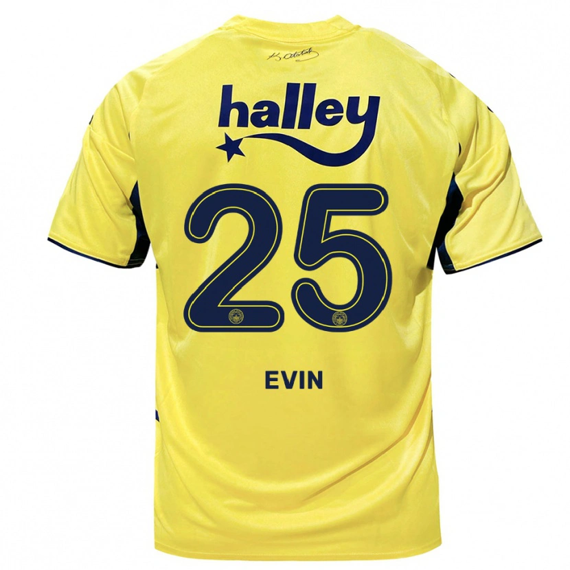 Danxen Niño Camiseta Yiğit Evin #25 Amarillo Marino 2ª Equipación 2025/26 La Camisa México