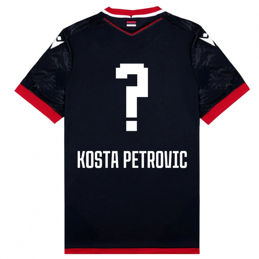 Danxen Niño Camiseta Kosta Petrovic #0 Negro Rojo 2ª Equipación 2025/26 La Camisa México
