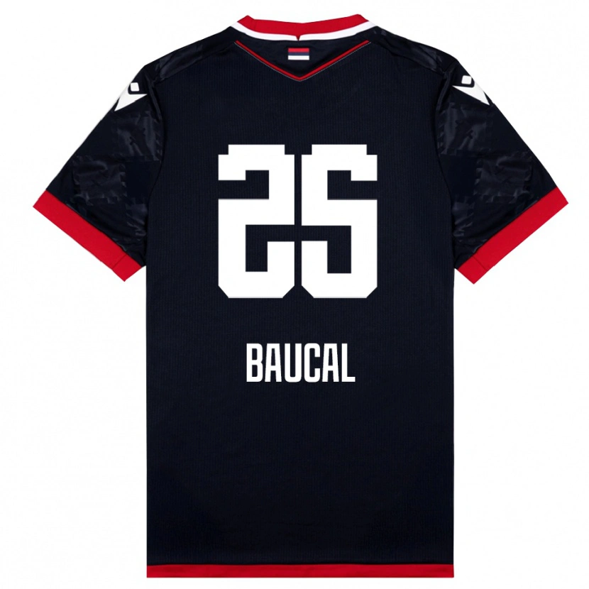 Danxen Niño Camiseta Strahinja Baucal #25 Negro Rojo 2ª Equipación 2025/26 La Camisa México