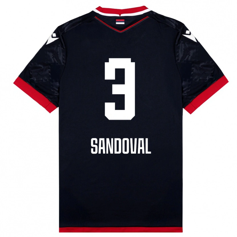 Danxen Niño Camiseta Keimer Sandoval #3 Negro Rojo 2ª Equipación 2025/26 La Camisa México