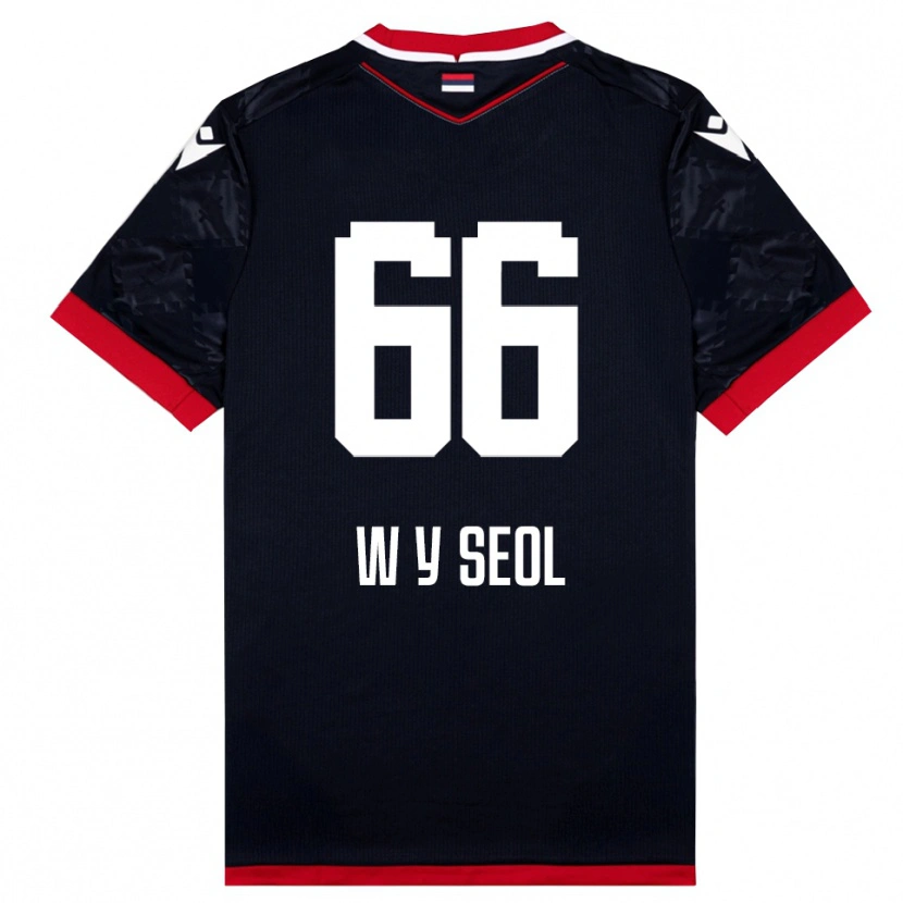Danxen Niño Camiseta Young-Woo Seol #66 Negro Rojo 2ª Equipación 2025/26 La Camisa México