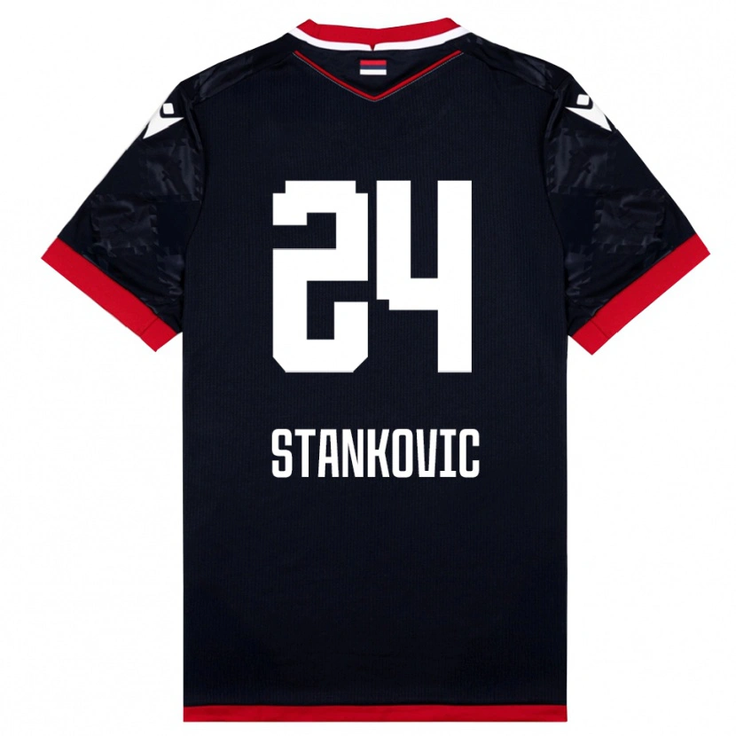 Danxen Niño Camiseta Nikola Stankovic #24 Negro Rojo 2ª Equipación 2025/26 La Camisa México