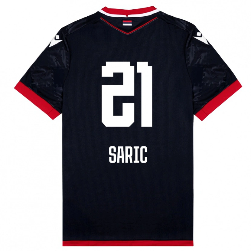 Danxen Niño Camiseta Dimitrije Saric #21 Negro Rojo 2ª Equipación 2025/26 La Camisa México