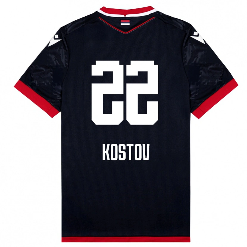 Danxen Niño Camiseta Vasilije Kostov #22 Negro Rojo 2ª Equipación 2025/26 La Camisa México