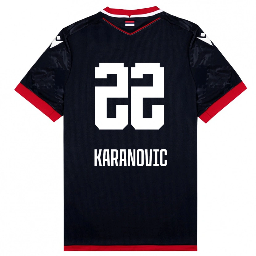 Danxen Niño Camiseta Danilo Karanovic #22 Negro Rojo 2ª Equipación 2025/26 La Camisa México