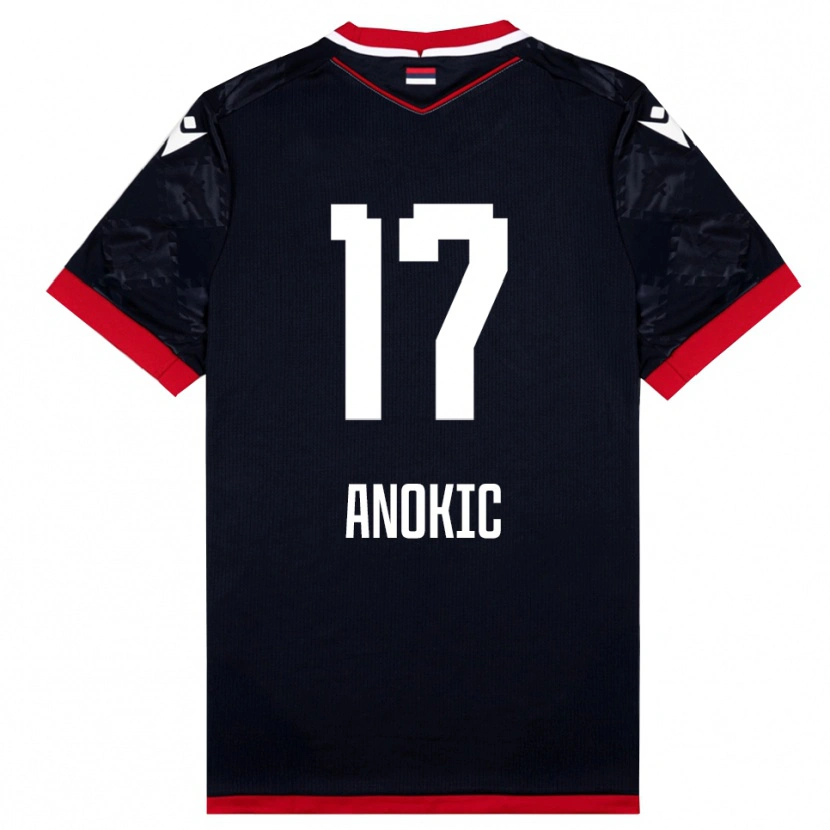 Danxen Niño Camiseta Dragan Anokic #17 Negro Rojo 2ª Equipación 2025/26 La Camisa México