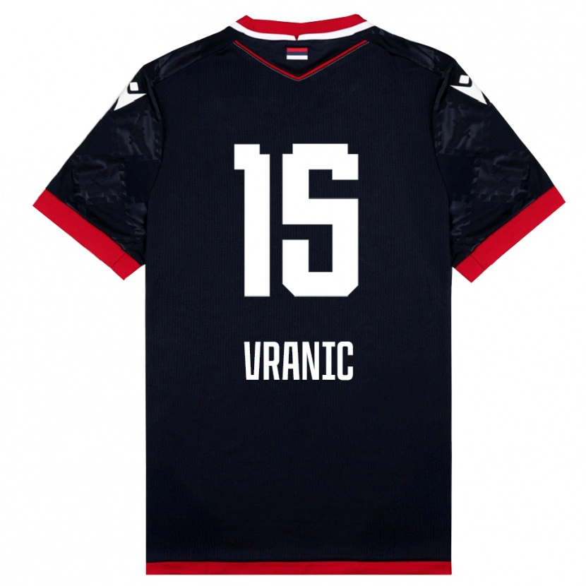 Danxen Niño Camiseta Djordje Vranic #15 Negro Rojo 2ª Equipación 2025/26 La Camisa México