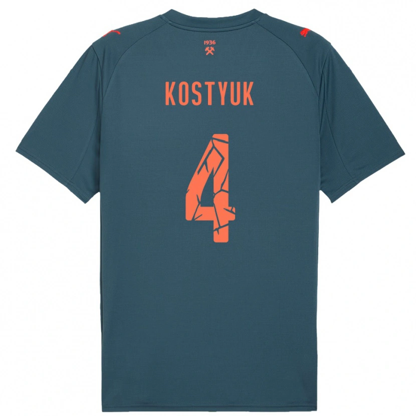 Danxen Niño Camiseta Yegor Kostyuk #4 Marino Rojo 2ª Equipación 2025/26 La Camisa México