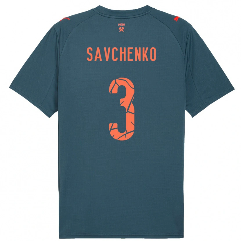 Danxen Niño Camiseta Roman Savchenko #3 Marino Rojo 2ª Equipación 2025/26 La Camisa México