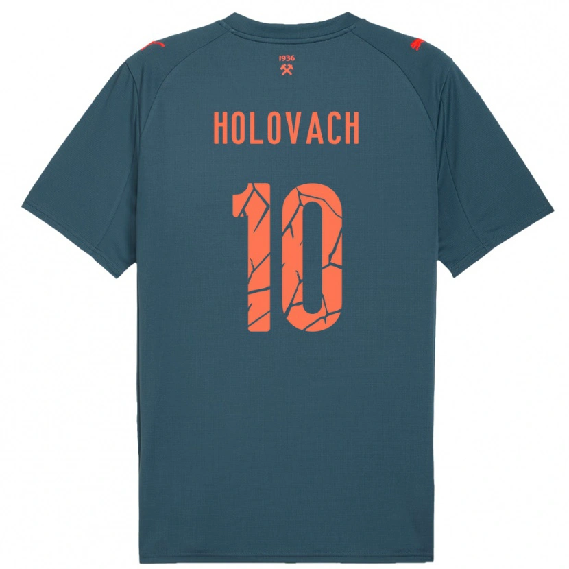 Danxen Niño Camiseta Viktoriia Holovach #10 Marino Rojo 2ª Equipación 2025/26 La Camisa México