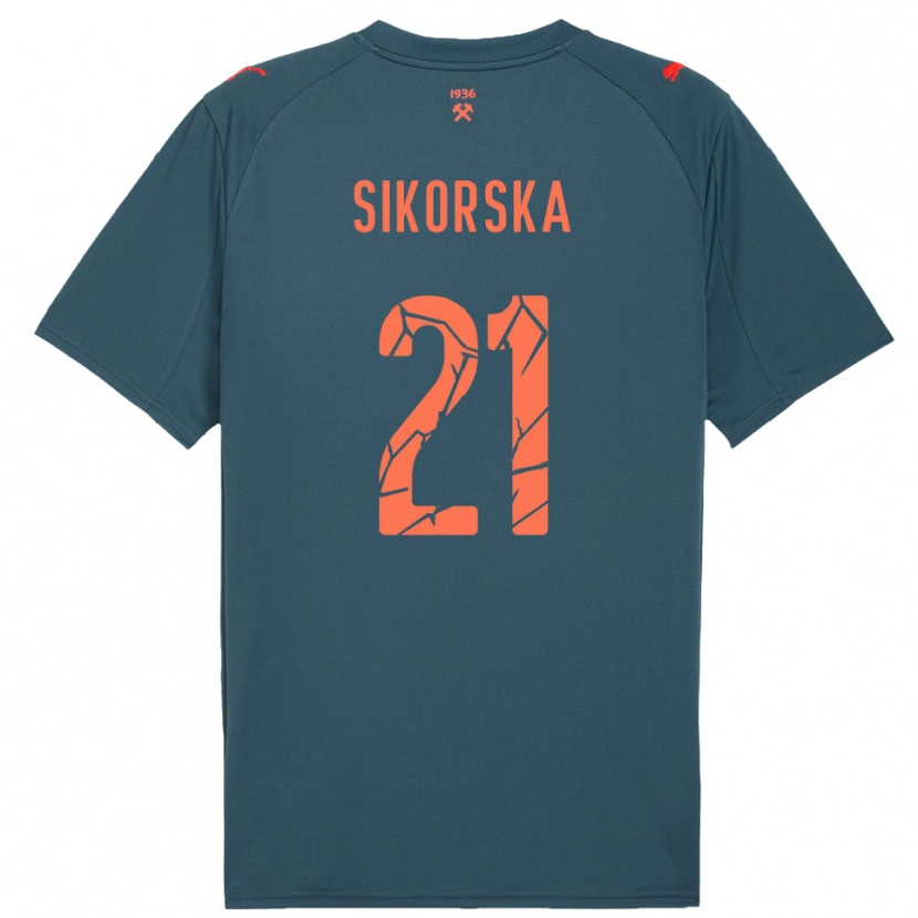 Danxen Niño Camiseta Anastasiia Sikorska #21 Marino Rojo 2ª Equipación 2025/26 La Camisa México