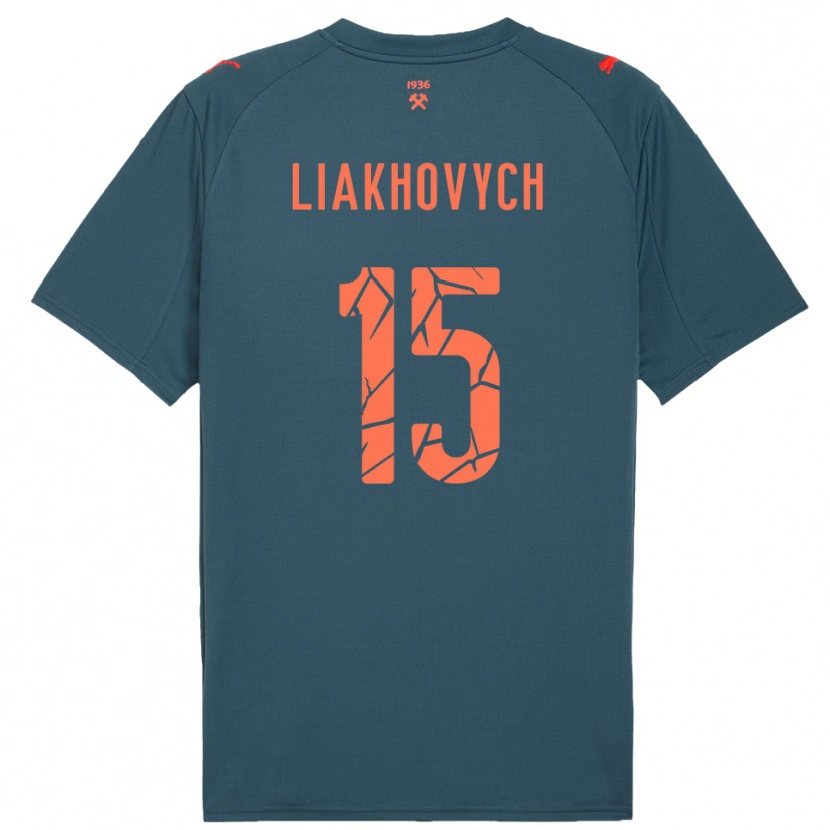 Danxen Niño Camiseta Anastasiia Liakhovych #15 Marino Rojo 2ª Equipación 2025/26 La Camisa México
