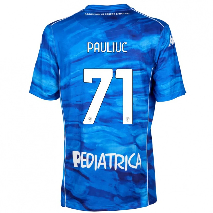 Danxen Hombre Camiseta Nicolò Pauliuc #71 Azul Blanco 1ª Equipación 2025/26 La Camisa México