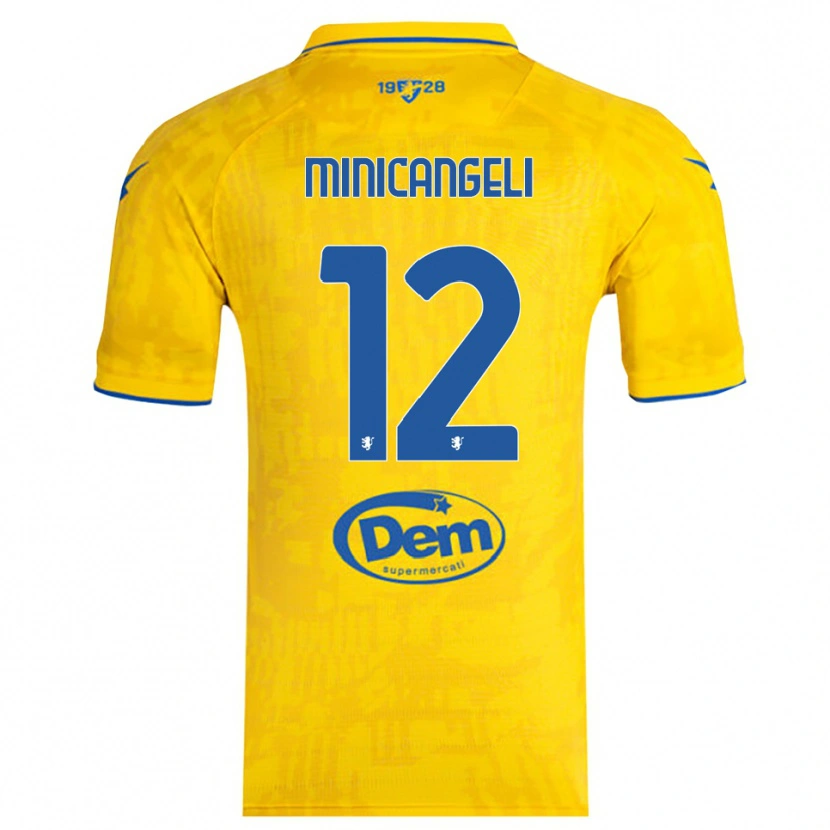 Danxen Hombre Camiseta Francesco Minicangeli #12 Amarillo Azul 1ª Equipación 2025/26 La Camisa México