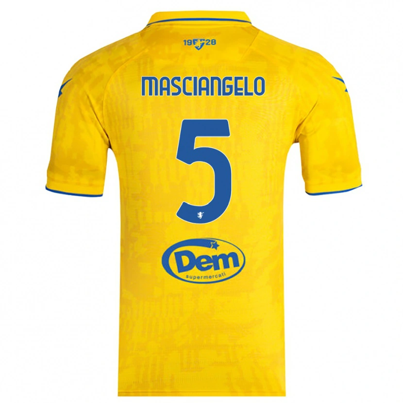 Danxen Hombre Camiseta Edoardo Masciangelo #5 Amarillo Azul 1ª Equipación 2025/26 La Camisa México