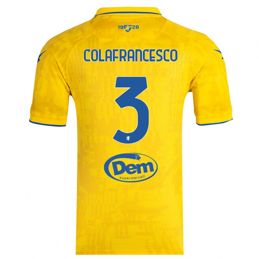 Danxen Hombre Camiseta Filippo Colafrancesco #3 Amarillo Azul 1ª Equipación 2025/26 La Camisa México