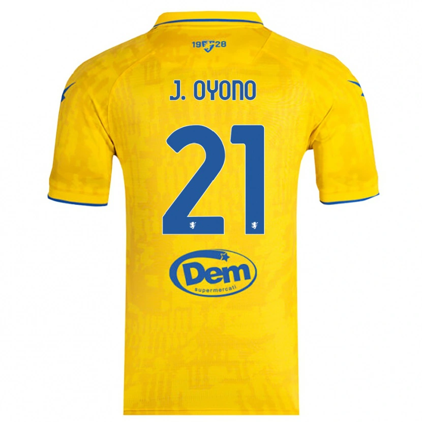 Danxen Hombre Camiseta Jérémy Oyono #21 Amarillo Azul 1ª Equipación 2025/26 La Camisa México