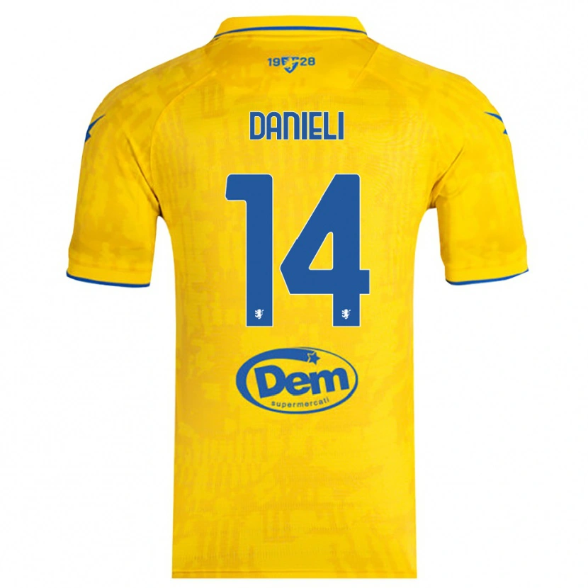 Danxen Hombre Camiseta Lorenzo Danieli #14 Amarillo Azul 1ª Equipación 2025/26 La Camisa México