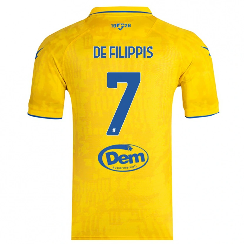 Danxen Hombre Camiseta Walter De Filippis #7 Amarillo Azul 1ª Equipación 2025/26 La Camisa México