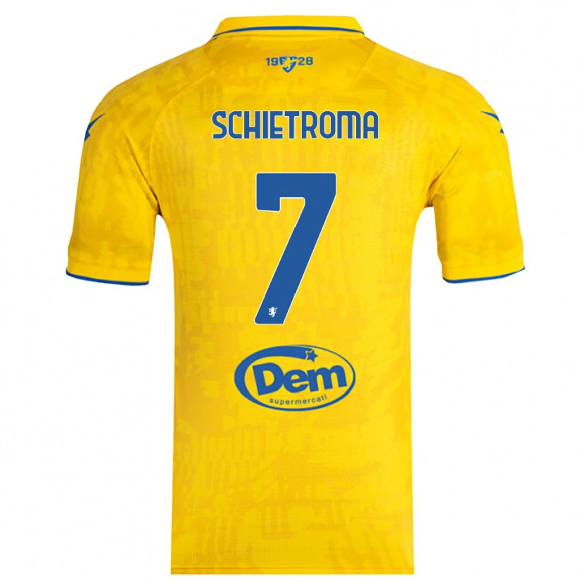 Danxen Hombre Camiseta Lorenzo Schietroma #7 Amarillo Azul 1ª Equipación 2025/26 La Camisa México
