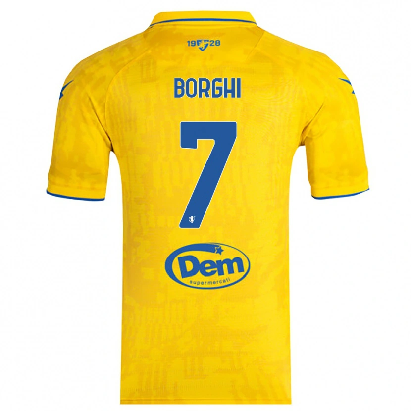 Danxen Hombre Camiseta Giordano Borghi #7 Amarillo Azul 1ª Equipación 2025/26 La Camisa México