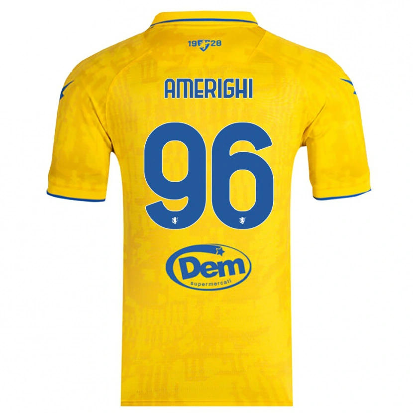Danxen Hombre Camiseta Igor Amerighi #96 Amarillo Azul 1ª Equipación 2025/26 La Camisa México