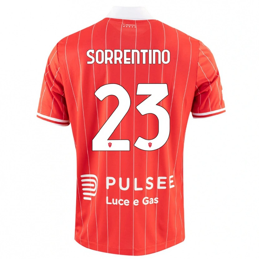 Danxen Hombre Camiseta Alessandro Sorrentino #23 Rojo Blanco 1ª Equipación 2025/26 La Camisa México