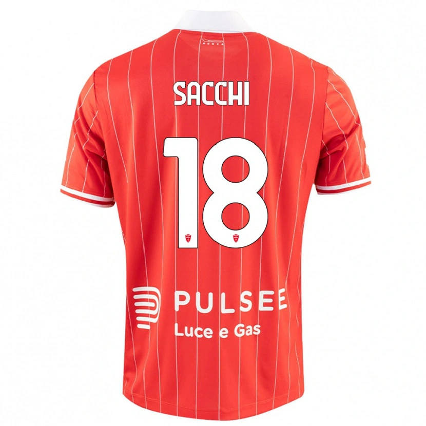 Danxen Hombre Camiseta Riccardo Sacchi #18 Rojo Blanco 1ª Equipación 2025/26 La Camisa México