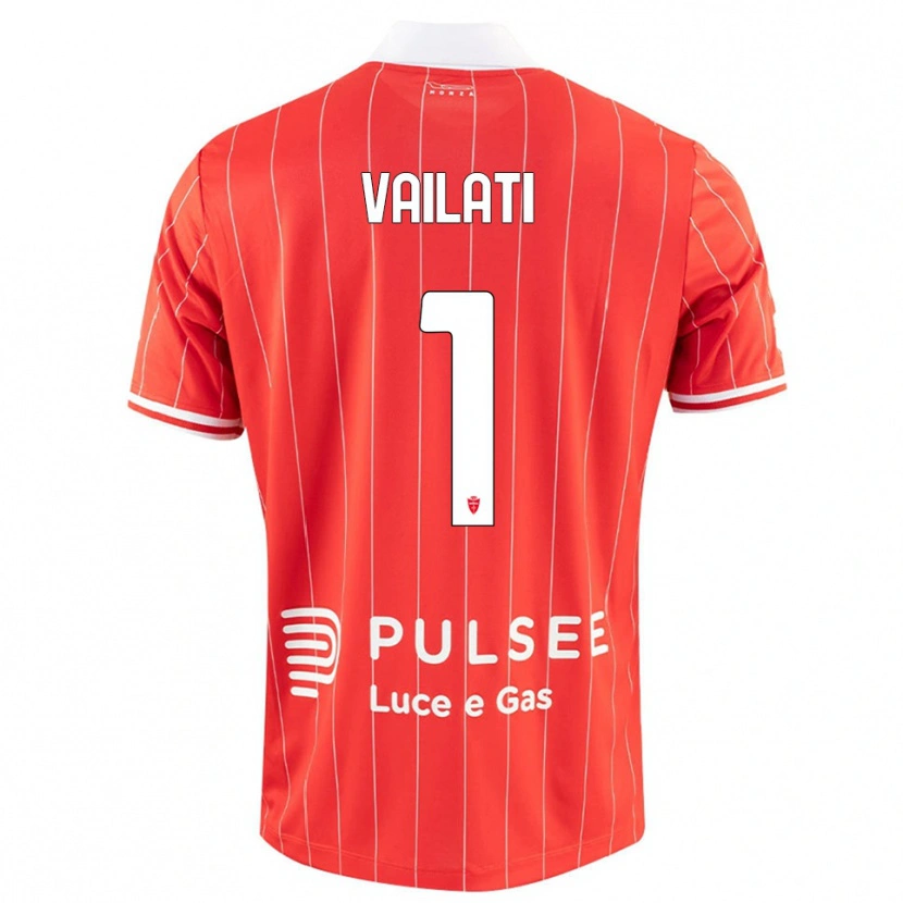 Danxen Hombre Camiseta Andrea Vailati #1 Rojo Blanco 1ª Equipación 2025/26 La Camisa México