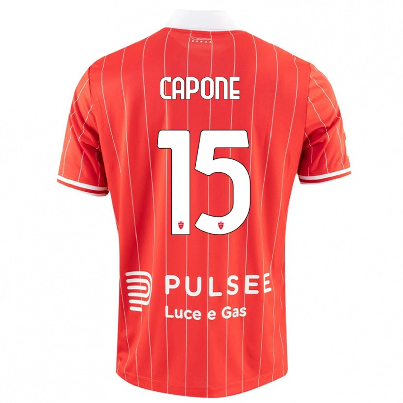 Danxen Hombre Camiseta Edoardo Capone #15 Rojo Blanco 1ª Equipación 2025/26 La Camisa México