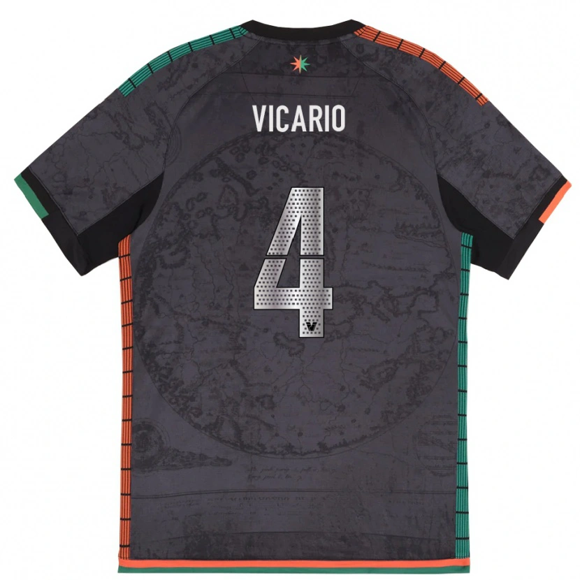Danxen Hombre Camiseta Brando Vicario #4 Gris Oscuro 1ª Equipación 2025/26 La Camisa México