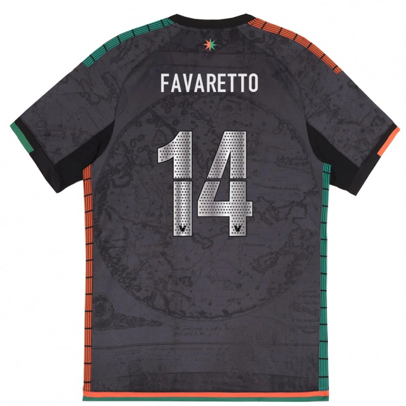 Danxen Hombre Camiseta Alessio Favaretto #14 Gris Oscuro 1ª Equipación 2025/26 La Camisa México