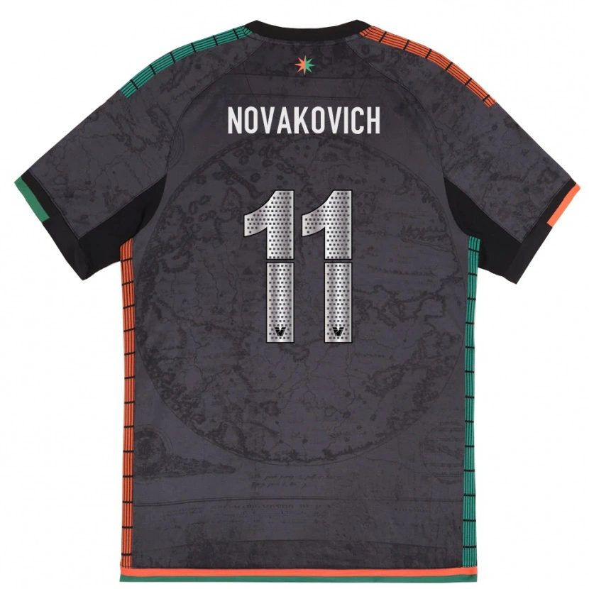 Danxen Hombre Camiseta Andrija Novakovich #11 Gris Oscuro 1ª Equipación 2025/26 La Camisa México