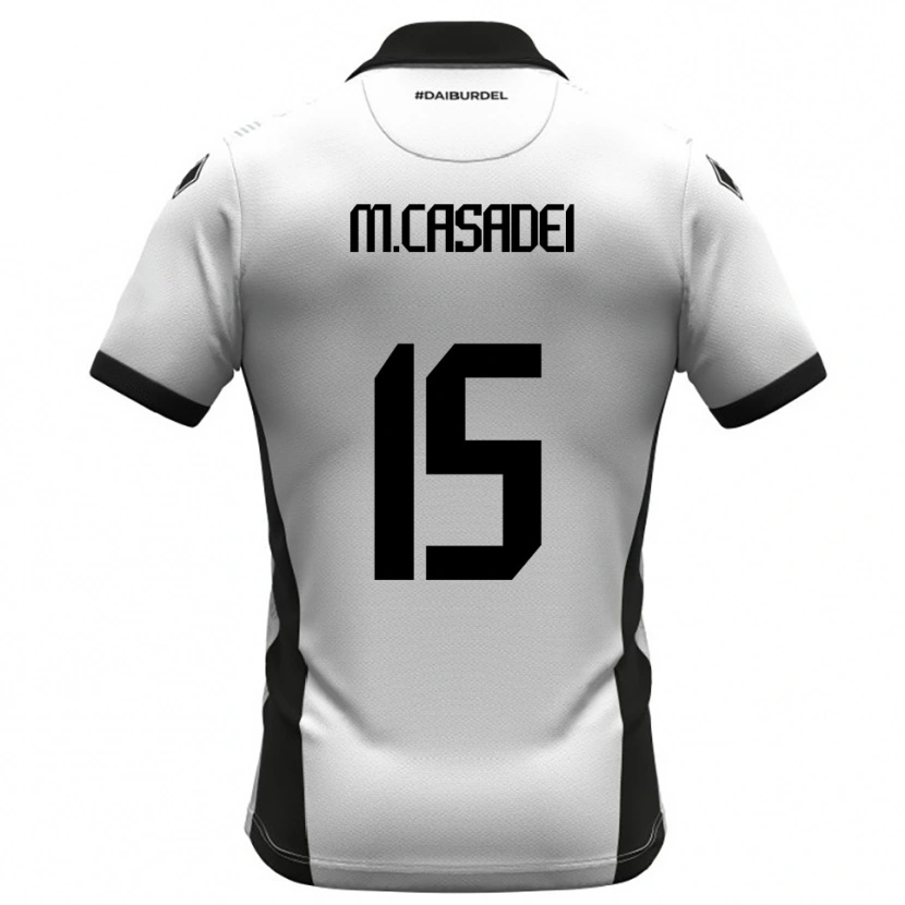 Danxen Hombre Camiseta Matteo Casadei #15 Blanco Negro Naranja 1ª Equipación 2025/26 La Camisa México