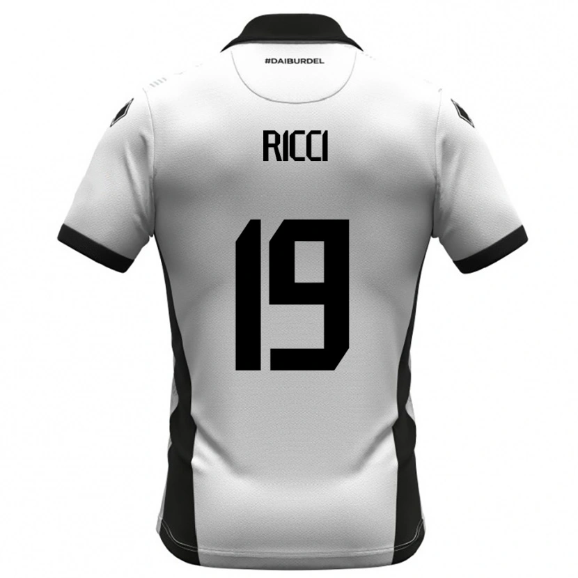 Danxen Hombre Camiseta Gabriele Ricci #19 Blanco Negro Naranja 1ª Equipación 2025/26 La Camisa México