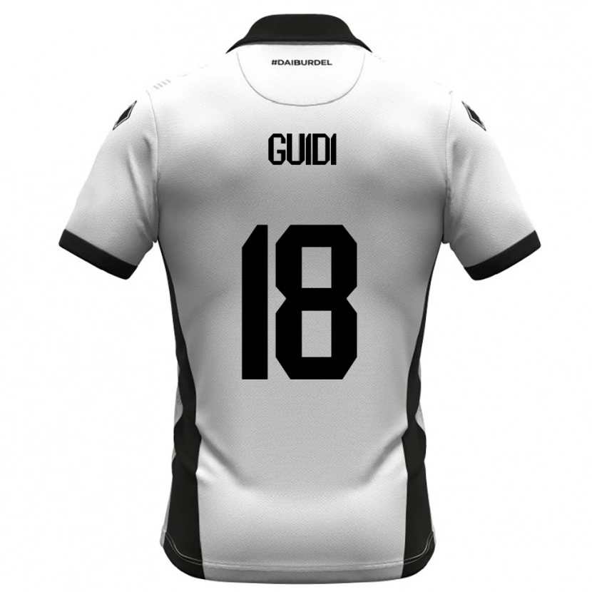 Danxen Hombre Camiseta Matteo Guidi #18 Blanco Negro Naranja 1ª Equipación 2025/26 La Camisa México