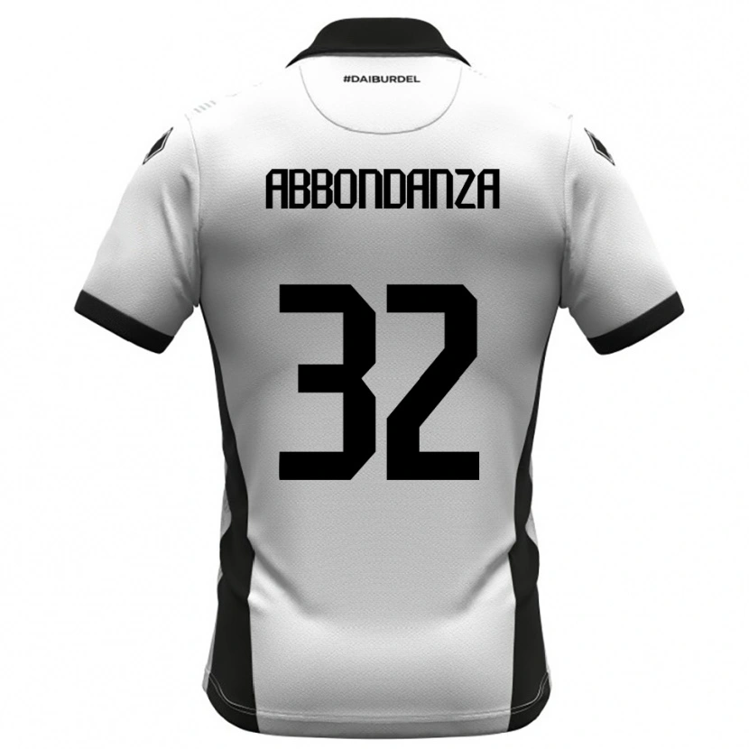 Danxen Hombre Camiseta Simone Abbondanza #32 Blanco Negro Naranja 1ª Equipación 2025/26 La Camisa México