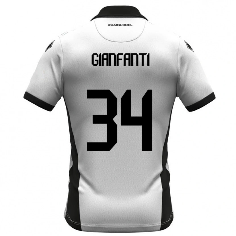 Danxen Hombre Camiseta Simone Gianfanti #34 Blanco Negro Naranja 1ª Equipación 2025/26 La Camisa México