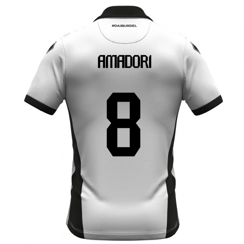 Danxen Hombre Camiseta Emilio Amadori #8 Blanco Negro Naranja 1ª Equipación 2025/26 La Camisa México
