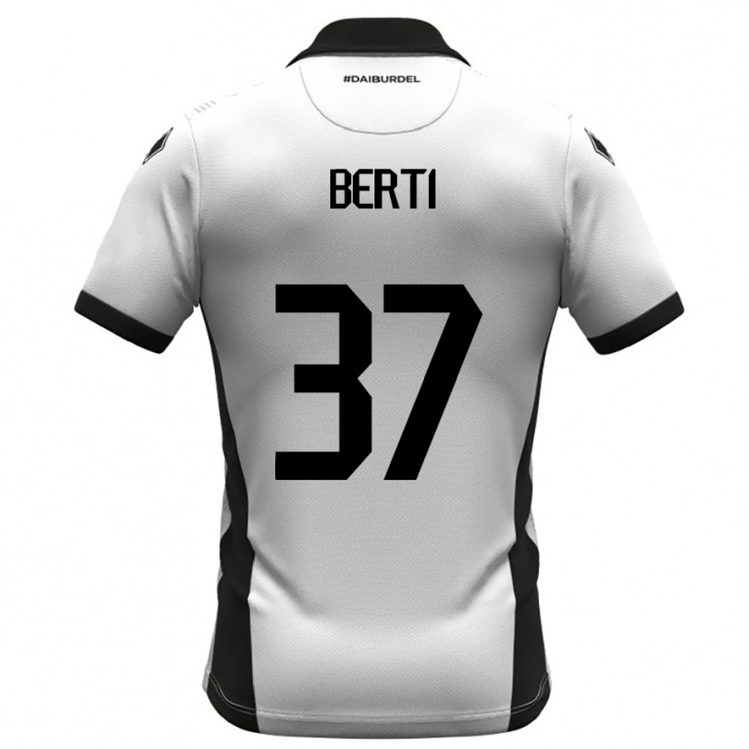 Danxen Hombre Camiseta Filippo Berti #37 Blanco Negro Naranja 1ª Equipación 2025/26 La Camisa México