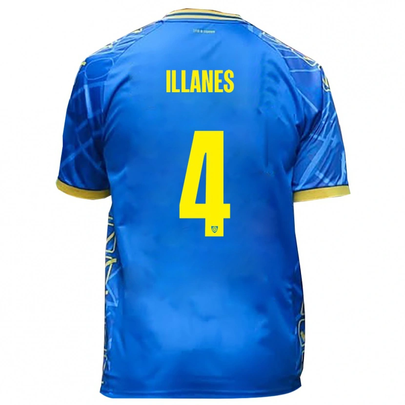 Danxen Hombre Camiseta Julián Illanes #4 Azul Cielo Amarillo 1ª Equipación 2025/26 La Camisa México