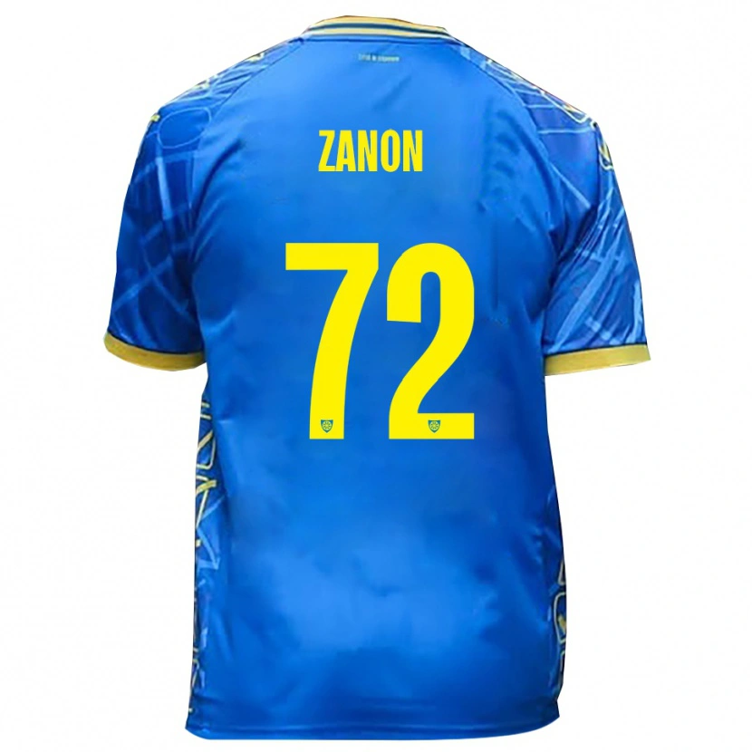 Danxen Hombre Camiseta Simone Zanon #72 Azul Cielo Amarillo 1ª Equipación 2025/26 La Camisa México
