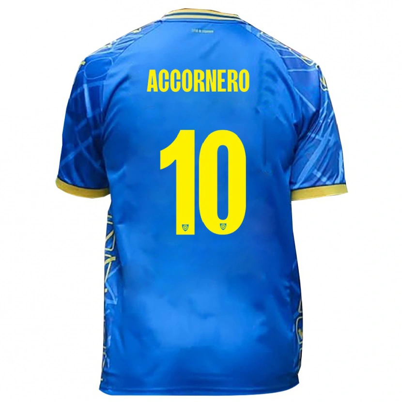Danxen Hombre Camiseta Federico Accornero #10 Azul Cielo Amarillo 1ª Equipación 2025/26 La Camisa México