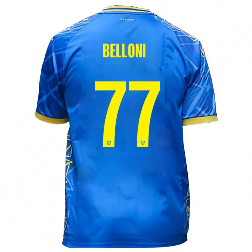 Danxen Hombre Camiseta Niccolò Belloni #77 Azul Cielo Amarillo 1ª Equipación 2025/26 La Camisa México