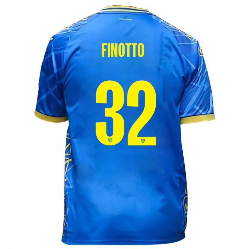 Danxen Hombre Camiseta Mattia Finotto #32 Azul Cielo Amarillo 1ª Equipación 2025/26 La Camisa México