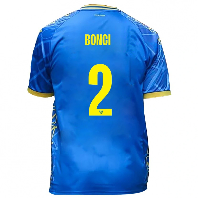Danxen Hombre Camiseta Alberto Bonci #2 Azul Cielo Amarillo 1ª Equipación 2025/26 La Camisa México