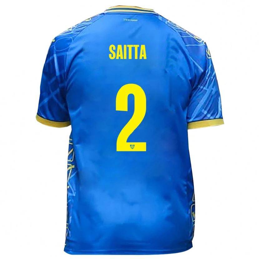Danxen Hombre Camiseta Mattia Saitta #2 Azul Cielo Amarillo 1ª Equipación 2025/26 La Camisa México