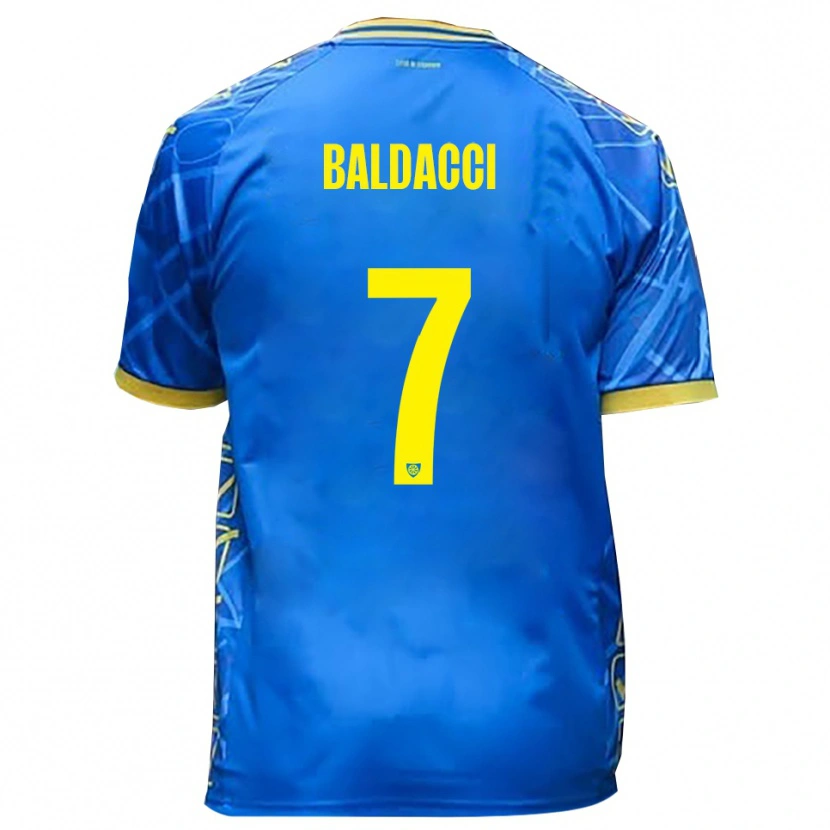 Danxen Hombre Camiseta Mattia Baldacci #7 Azul Cielo Amarillo 1ª Equipación 2025/26 La Camisa México